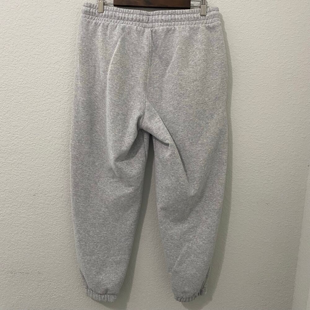 PUMA Womens L Gray Cropped Joggers Pink Logo Sweatpants Athleisure - Picture 2 of 10